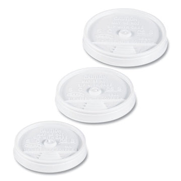 Dart® Sip Thru Lids, Fits 10 Oz To 14 Oz Foam Cups, Plastic, White, 100-pack, 10 Packs-carton freeshipping - TVN Wholesale